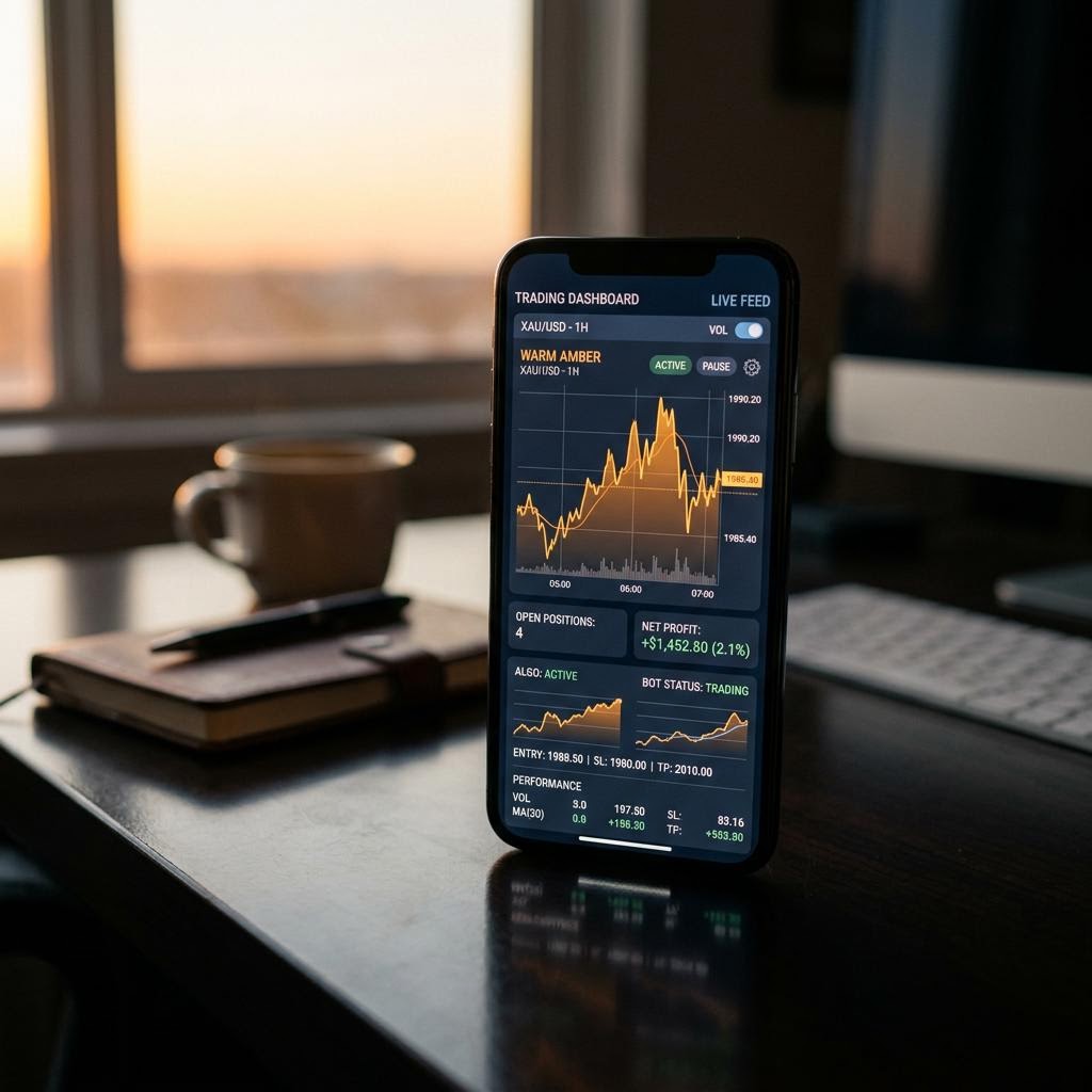 Zlatovín obchodní dashboard na mobilním telefonu